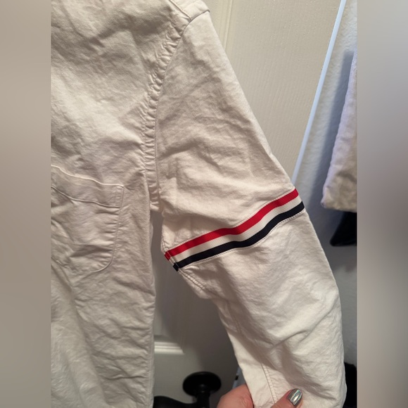 Thom Browne decorative stripe detail on both sleeves heavy shirt | Size L - Picture 3 of 8